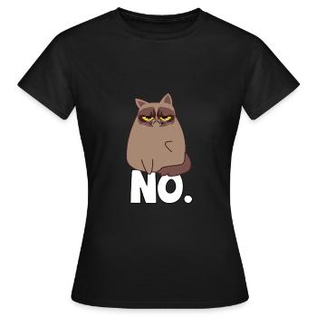 Chat grincheux - T-shirt Femme - noir - Devant - AI Model Female 172 dark (172cm)