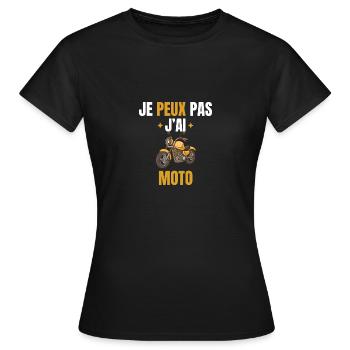 Je peux pas j'ai moto - T-shirt Femme - noir - Devant - AI Model Female 172 dark (172cm)