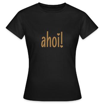 Ahoi coeur ahoy heart - T-shirt Femme - noir - Devant - AI Model Female 172 dark (172cm)