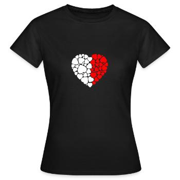 Herz Kleine Herzen Liebe - Frauen T-Shirt - Schwarz - Vorne - AI Model Female 172 dark (172cm)