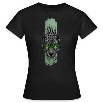 Jaguar aux yeux d’émeraude - T-shirt Femme - noir - Devant - AI Model Female 172 dark (172cm)
