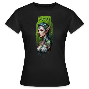 Gardien elfe de la forêt enchanté - T-shirt Femme - noir - Devant - AI Model Female 172 dark (172cm)