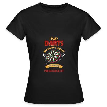 Dart Dartboard Dartpfeil - Frauen T-Shirt - Schwarz - Vorne - AI Model Female 172 dark (172cm)