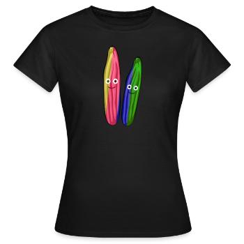 Concombre,Couple,Concombre,Concombre,Concombre,Couple - T-shirt Femme - noir - Devant - AI Model Female 172 dark (172cm)