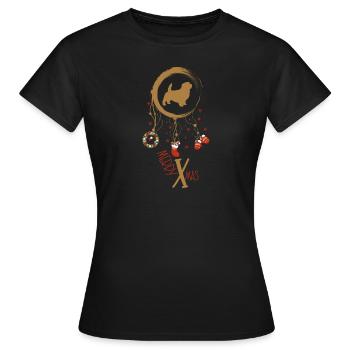 Norfolk Terrier Weihnachten Weihnachtstraumfänger - Frauen T-Shirt - Schwarz - Vorne - AI Model Female 172 dark (172cm)