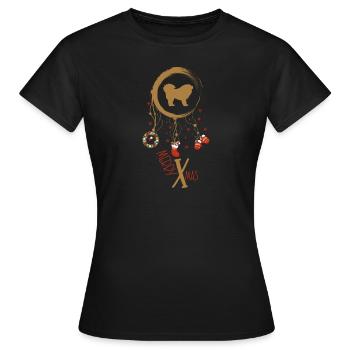 Tibetische Dogge Weihnachten Weihnachtstraumfänger - Frauen T-Shirt - Schwarz - Vorne - AI Model Female 172 dark (172cm)