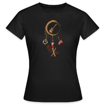E-Bass Weihnachten Weihnachtstraumfänger - Frauen T-Shirt - Schwarz - Vorne - AI Model Female 172 dark (172cm)