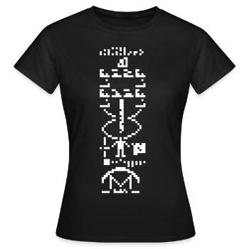 Arecibo Message - Women's T-Shirt - black - Front - AI Model Female 172 dark (172cm)