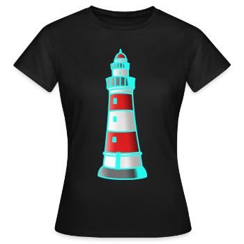Leuchtturm Nautik Seefahrt Maritim Xmas - Frauen T-Shirt - Schwarz - Vorne - AI Model Female 172 dark (172cm)