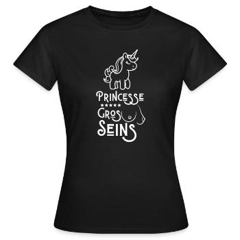 Princesse gros seins humour femme boobs rigolo - T-shirt Femme - noir - Devant - AI Model Female 172 dark (172cm)