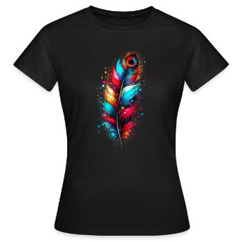 Feather - Women's T-Shirt - black - Front - AI Model Female 172 dark (172cm)