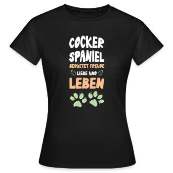 Cocker Spaniel Joie de vivre - T-shirt Femme - noir - Devant - AI Model Female 172 dark (172cm)