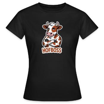 Chef de cour Vache Chef Arrogant Vache - T-shirt Femme - noir - Devant - AI Model Female 172 dark (172cm)