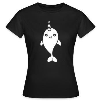Narwal - Frauen T-Shirt - Schwarz - Vorne - AI Model Female 172 dark (172cm)
