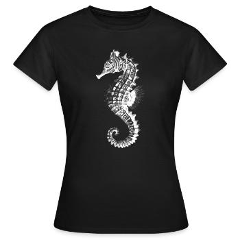 Silhouette de l’hippocampe nautique - T-shirt Femme - noir - Devant - AI Model Female 172 dark (172cm)