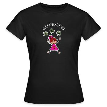 Glückskind - Frauen T-Shirt - Schwarz - Vorne - AI Model Female 172 dark (172cm)