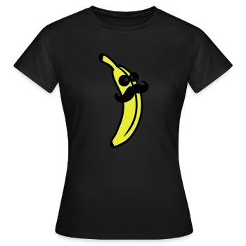 Sir Mustache Banana - T-shirt Femme - noir - Devant - AI Model Female 172 dark (172cm)