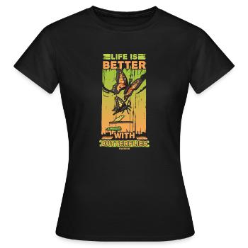 Life Is Better With Butterflies - Women's T-Shirt - black - Front - AI Model Female 172 dark (172cm)