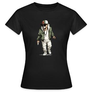 Zalk le chien rappeur - T-shirt Femme - noir - Devant - AI Model Female 172 dark (172cm)