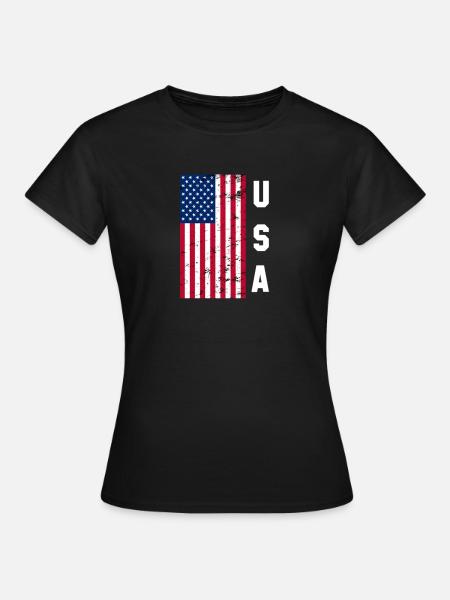 USA Flagge - Frauen T-Shirt - Schwarz