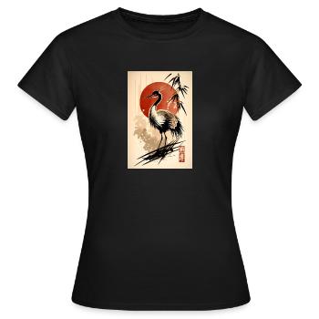 Grue - T-shirt Femme - noir - Devant - AI Model Female 172 dark (172cm)