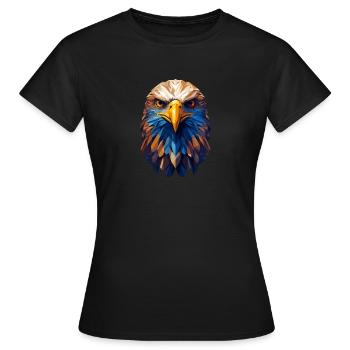 Tête d’aigle aigle pygargue à tête blanche polygone - T-shirt Femme - noir - Devant - AI Model Female 172 dark (172cm)