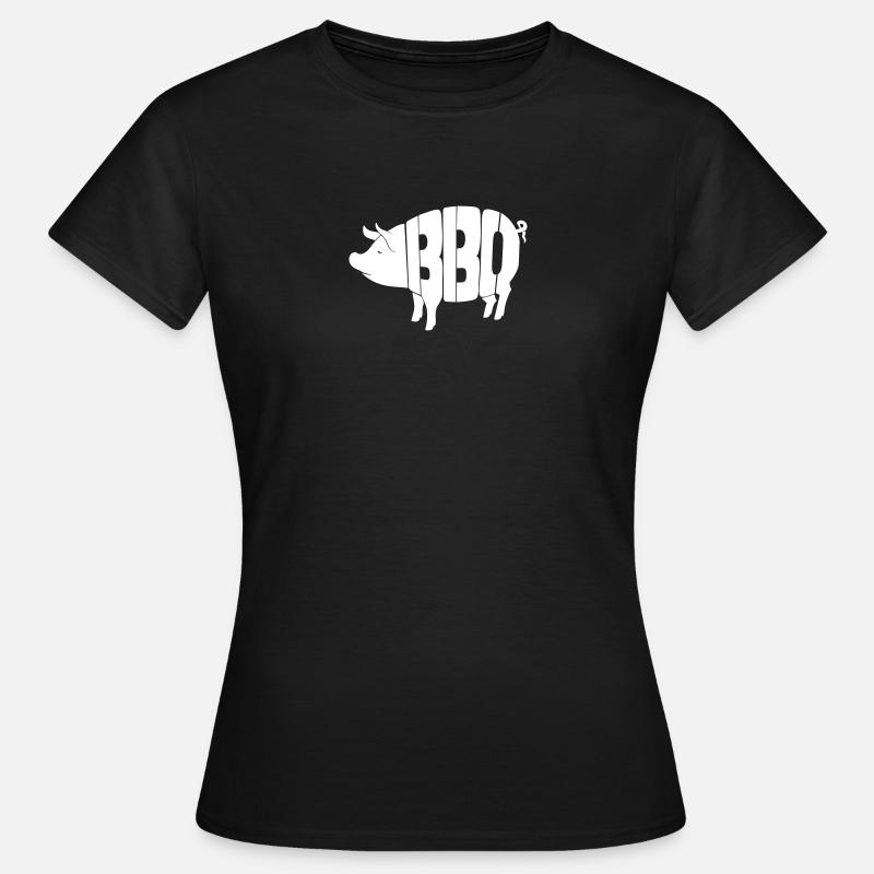 BBQ PIG - BBQ Schwein - Frauen T-Shirt - Schwarz