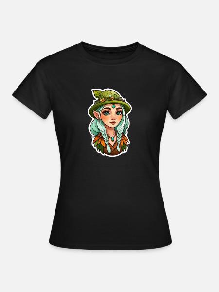 Druidin Druide Fantasy Illustration - Frauen T-Shirt - Schwarz