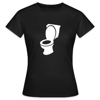 Toilette WC - T-shirt Femme - noir - Devant - AI Model Female 172 dark (172cm)