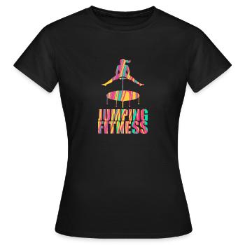 Jumping fitness Gym Sport cadeau - T-shirt Femme - noir - Devant - AI Model Female 172 dark (172cm)