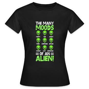 UFO Invasion Extraterrestrial - Women's T-Shirt - black - Front - AI Model Female 172 dark (172cm)