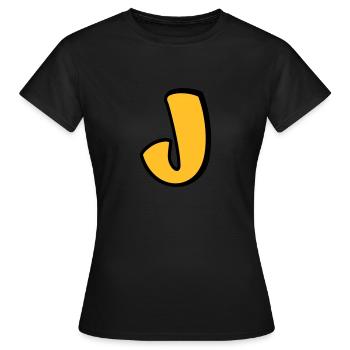 Alphabet J - T-shirt Femme - noir - Devant - AI Model Female 172 dark (172cm)