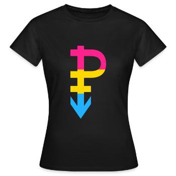 Pansexual - LGBT CSD Pan - T-shirt Femme - noir - Devant - AI Model Female 172 dark (172cm)