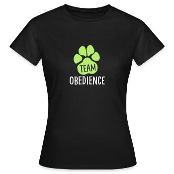 Team Obedience - Sports canins - Patte canine - T-shirt Femme - noir - Devant - AI Model Female 172 dark (172cm)
