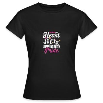Applaudir avec le cœur sautant de fierté - T-shirt Femme - noir - Devant - AI Model Female 172 dark (172cm)
