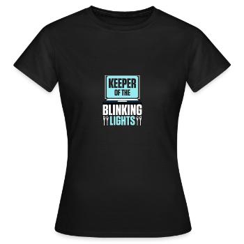 Keeper Of The Blinking Lights Netzwerk Netzwerker - Frauen T-Shirt - Schwarz - Vorne - AI Model Female 172 dark (172cm)