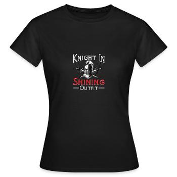 Knight In Shining Outfit Mittelalter Fest - Frauen T-Shirt - Schwarz - Vorne - AI Model Female 172 dark (172cm)