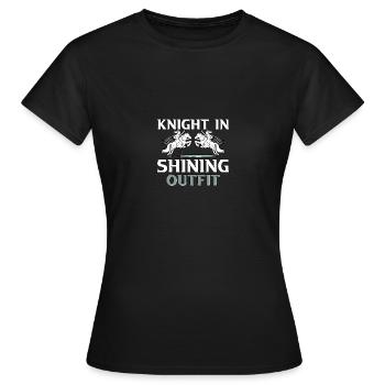 Knight In Shining Outfit Mittelalter Fest - Frauen T-Shirt - Schwarz - Vorne - AI Model Female 172 dark (172cm)