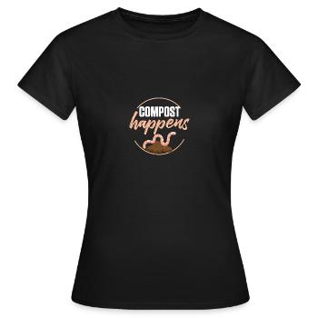Le compost se produit Vermiculture Élevage de vers de terre - T-shirt Femme - noir - Devant - AI Model Female 172 dark (172cm)