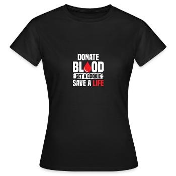 Donner du sang Faire un don de sang Sauver des vies Don de sang - T-shirt Femme - noir - Devant - AI Model Female 172 dark (172cm)