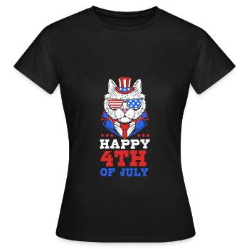 Vierter Juli Nationalfarben Nationalfeiertag USA - Frauen T-Shirt - Schwarz - Vorne - AI Model Female 172 dark (172cm)