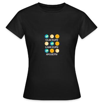 Éclipse solaire Apocalypse éclipse lunaire Blague drôle - T-shirt Femme - noir - Devant - AI Model Female 172 dark (172cm)