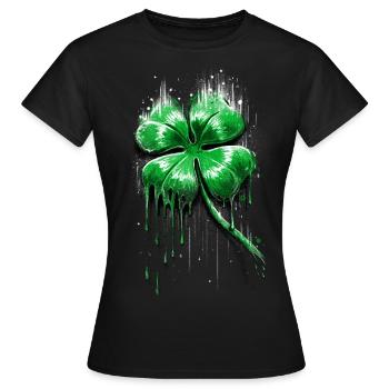 Four Leaf Clover - Women's T-Shirt - black - Front - AI Model Female 172 dark (172cm)