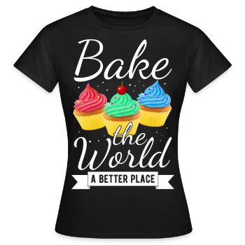 Cupcake Muffin Gâteau à la confiserie - T-shirt Femme - noir - Devant - AI Model Female 172 dark (172cm)