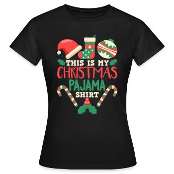 Pyjama pyjama drôle cadeau de Noël pyjama - T-shirt Femme - noir - Devant - AI Model Female 172 dark (172cm)