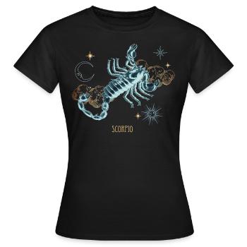 Scorpio Constellation Celestial Map - Women's T-Shirt - black - Front - AI Model Female 172 dark (172cm)