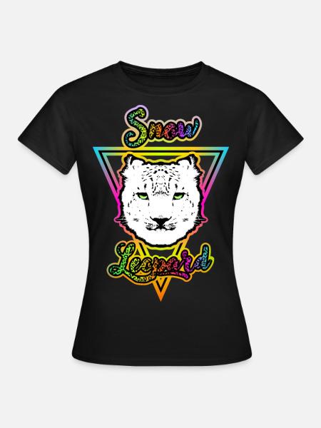 Schneeleopard - Frauen T-Shirt - Schwarz