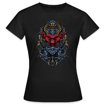 Japonais rouge vieux en colère Oni masque tatouage - T-shirt Femme - noir - Devant - AI Model Female 172 dark (172cm)