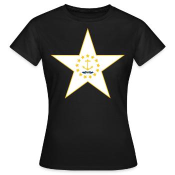 T-shirt Rhode Island Fan – Élégant et unique - T-shirt Femme - noir - Devant - AI Model Female 172 dark (172cm)