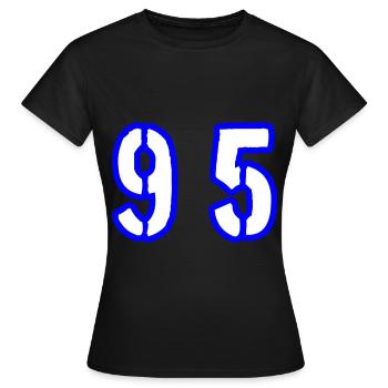 Symbole du chiffre 95 - T-shirt Femme - noir - Devant - AI Model Female 172 dark (172cm)